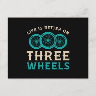 Tricycle Life Is Better On Three Wheels Vintage Postcard