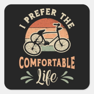Tricycle Triker I Prefer The Comfortable Vintage Square Sticker