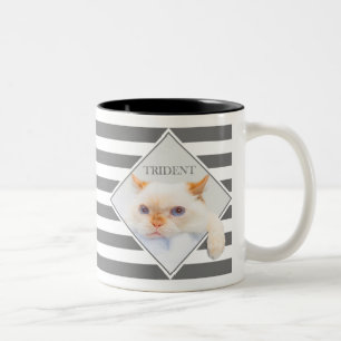 Trident the Cat Striped Coffee Mug_01 Two-Tone Coffee Mug