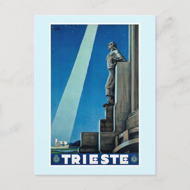 Trieste Italy Vintage Travel Poster Postcard (Front)
