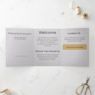 Trifold Card Minimalist Elegant Neutral Design