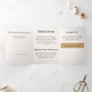 Trifold Card Minimalist Elegant Neutral Design