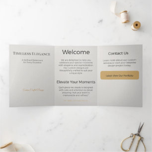 Trifold Card Minimalist Elegant Neutral Design