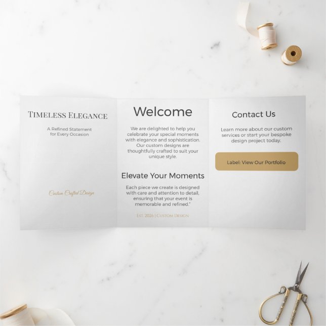 Trifold Card Minimalist Elegant Neutral Design (Inside)