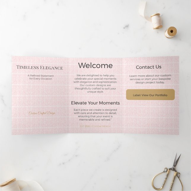 Trifold Card Minimalist Elegant Neutral Design (Inside)