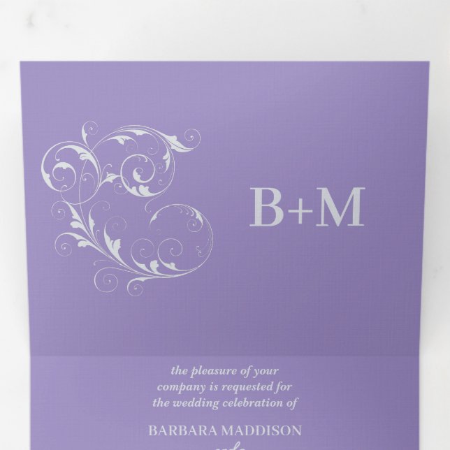 Trifold Personalised Wedding Invitation (Inside First)