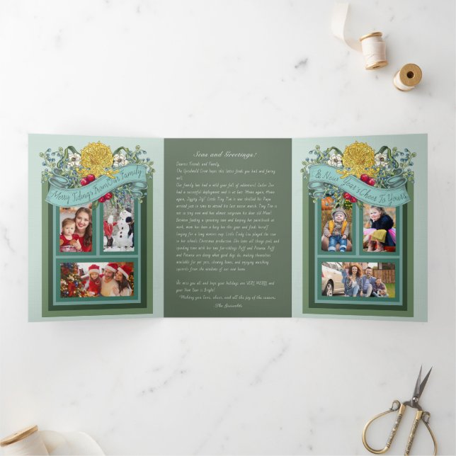 Trifold Submarine "Seas and Greetings" Photo Card (Inside)