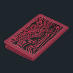 Trifold Wallet with Waves - Your Colours - Red<br><div class="desc">Abstract Warped Black & Red Lines - Customisable - Choose / add your favourite background colours !</div>