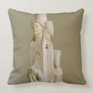 Triform Herm of Hecate, Marble sculpture, Attic pe Cushion