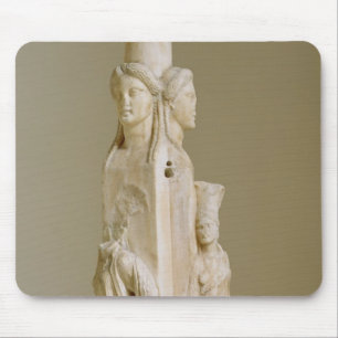 Triform Herm of Hecate, Marble sculpture, Attic pe Mouse Pad