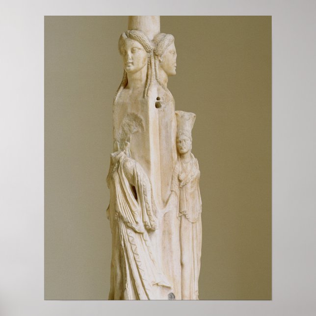 Triform Herm of Hecate, Marble sculpture, Attic pe Poster (Front)