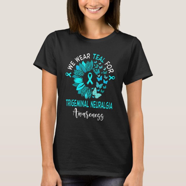 Trigeminal Neuralgia Awareness Leopard Sunflower T-Shirt (Front)
