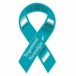 Trigeminal Neuralgia Awareness ribbon pin Photo Sculpture Badge<br><div class="desc">Make sure everyone knows why your holding your face with this TN awareness ribbon pin. (makes a great gift too!)</div>