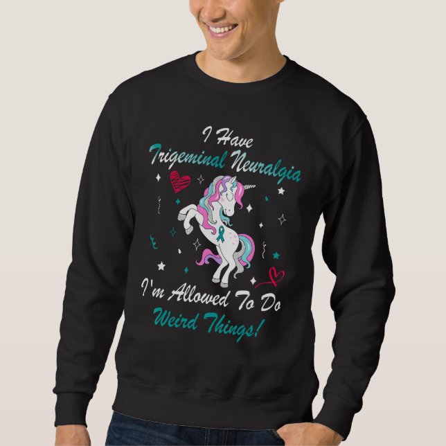 Trigeminal Neuralgia Awareness Support Unicorn Tea Sweatshirt (Front)