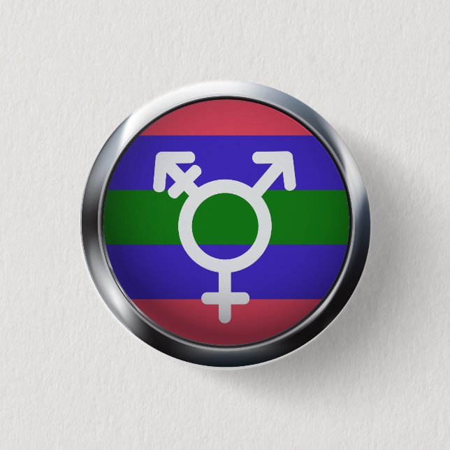 Trigender 3 Cm Round Badge (Front)