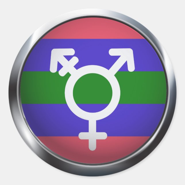 Trigender Classic Round Sticker (Front)