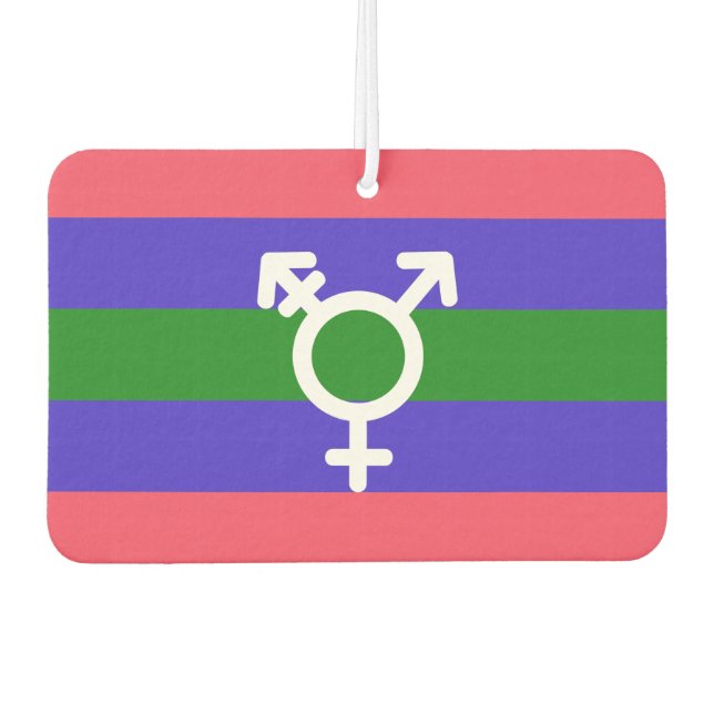 Trigender Pride Car Air Freshener (Front)