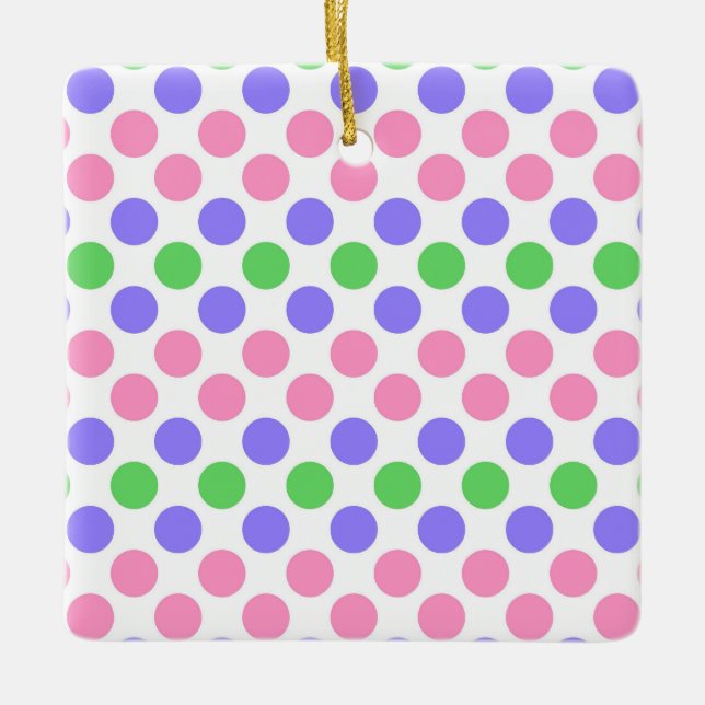 Trigender Pride Flag Colours Polkadots Ceramic Ornament (Front)