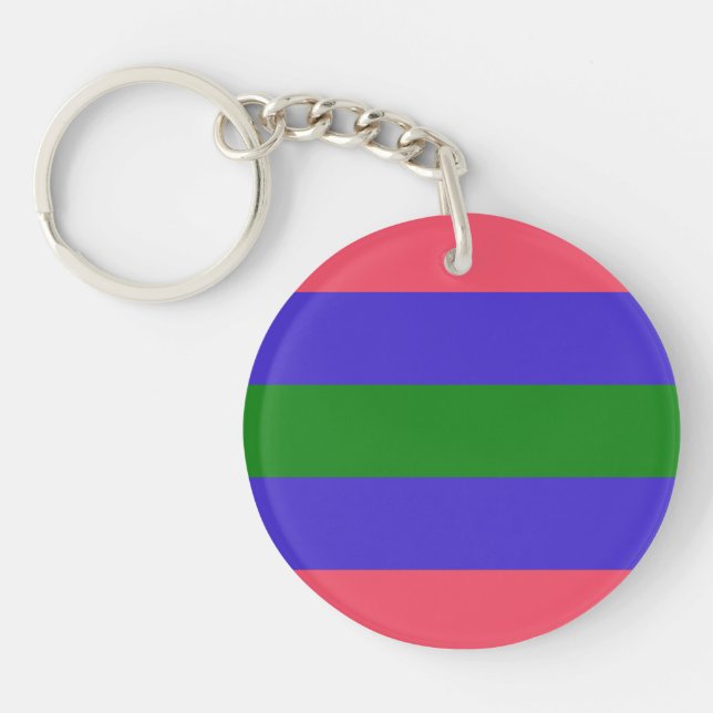 Trigender Pride Flag Key Ring (Front)