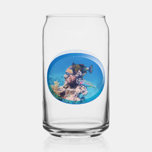 Triggerfish at coral reef - Photographic Design    Can Glass
