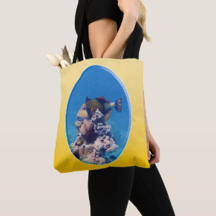 Triggerfish on Coral Top - Photographic Design Tote Bag