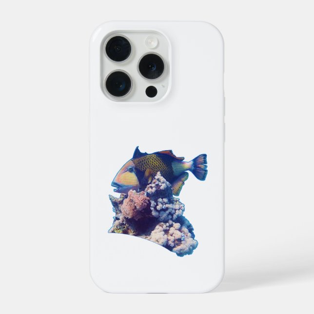 Triggerfish - Organic Crop View at Coral Reef |  iPhone Case (Back)