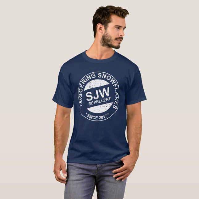 Triggering Snowflakes SJW Repellent Funny T-Shirt (Front Full)