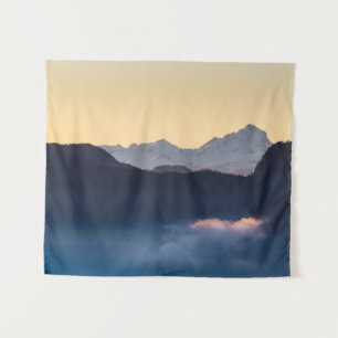 Triglav mountain at sunset tapestry