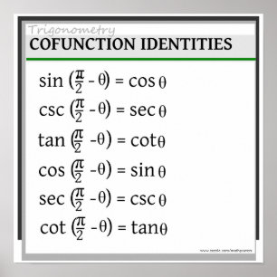Trigonometry: Cofunction Identities Poster