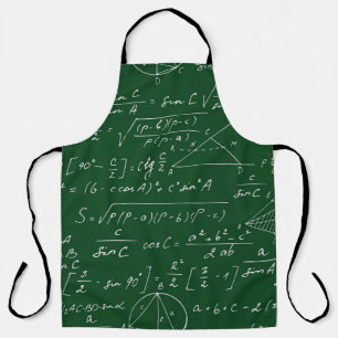 Trigonometry formulas geometric blackboard pattern apron