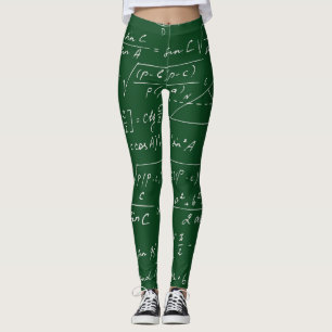 Trigonometry formulas geometric blackboard pattern leggings