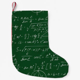 Trigonometry formulas geometric blackboard pattern small christmas stocking