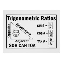 Trigonometry SOH CAH TOA Classroom White Poster