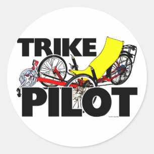 Trike Pilot Classic Round Sticker