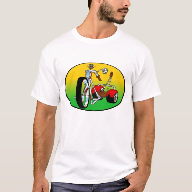 trike tricycle pimped out caddy cadillac chopper T-Shirt (Front)