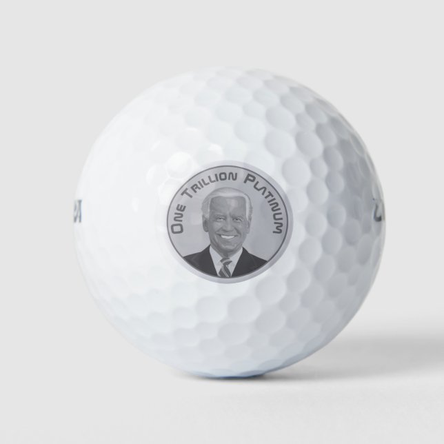 Trillion Dollar Platinum Coin Golf Balls (Front)