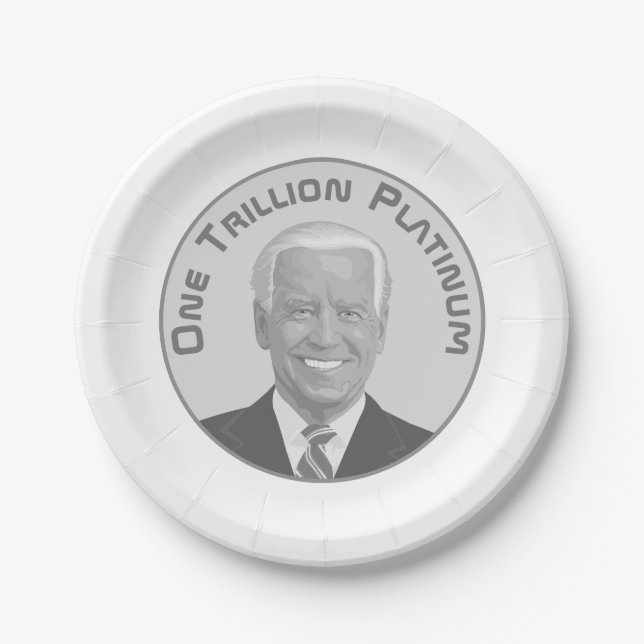 Trillion Dollar Platinum Coin Paper Plate (Front)