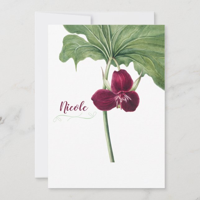 Trillium Botanical Holiday Card (Front)