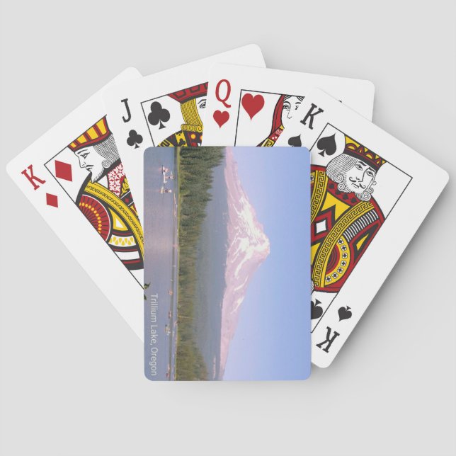 Trillium Lake, Oregon playing cards (Back)