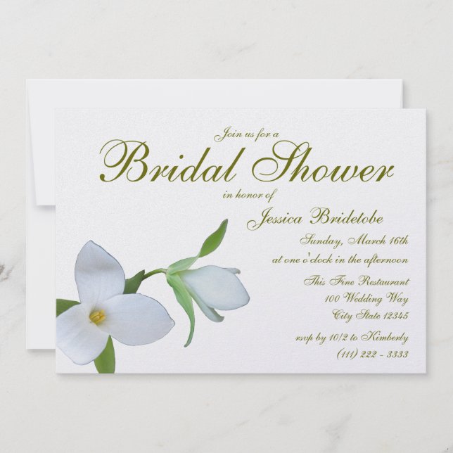 Trillium Spring Bridal Shower Invitation (Front)