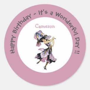 Trillium Tiger-Lily Whimsical Flower Party Supply Classic Round Sticker