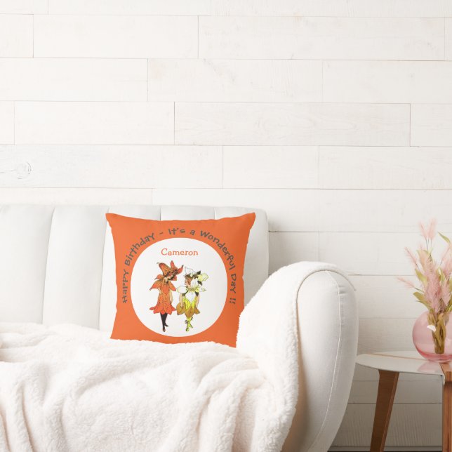 Trillium Tiger-Lily Whimsical Flower Party Supply Cushion (Couch)