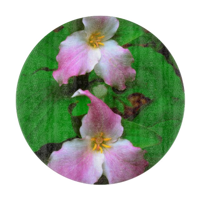 Trillium Wildflower Cutting Board (Front)