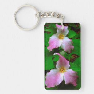 Trillium Wildflower Key Ring