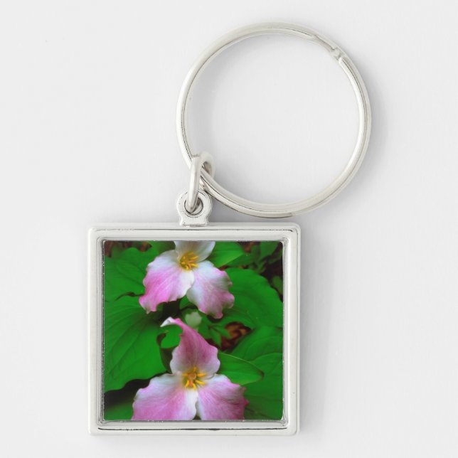 Trillium Wildflower Key Ring (Front)