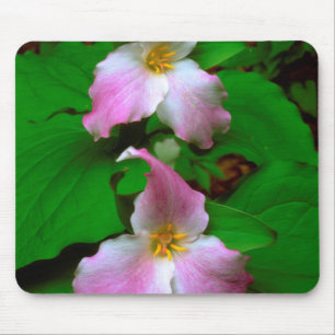 Trillium Wildflower Mouse Pad