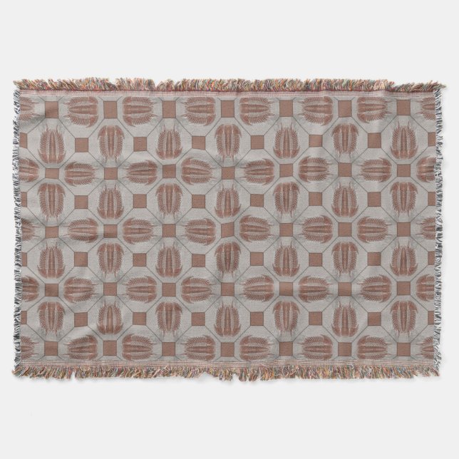 Trilobite Tile Throw Blanket (Front)