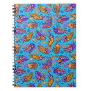 Trilobites on light blue background (kids pattern) notebook