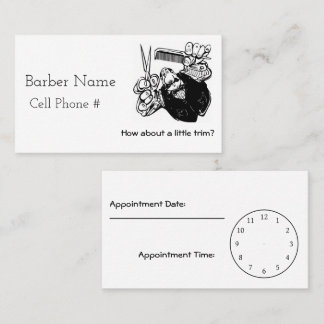 Trim Me Up, Barber Appointment Card