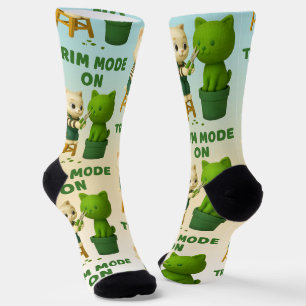 Trim Mode On: Cute Cat Gardener & Topiary Art Socks